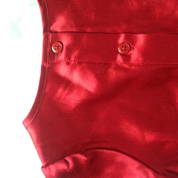 Janie & Jack Red Satin Girls 12-18 M Blouse Top - Picture 7 of 8